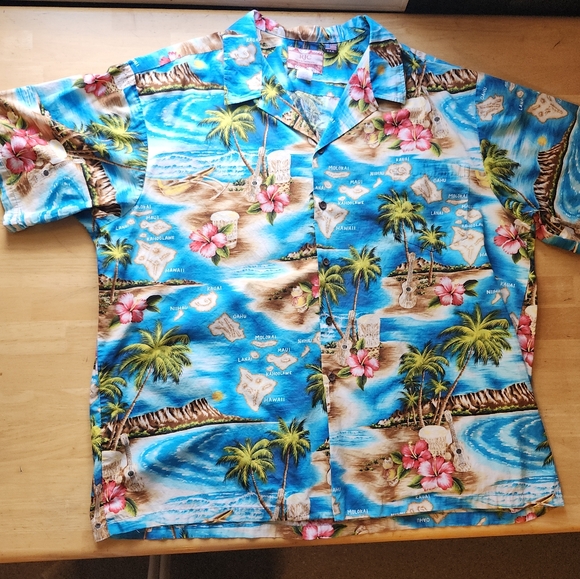 RJC HAWAIIAN ISLANDS/HIBISCUS COTTON BUTTON HAWAIIAN SHIRT, MENS SIZE 4XL  EUC. - Picture 3 of 10